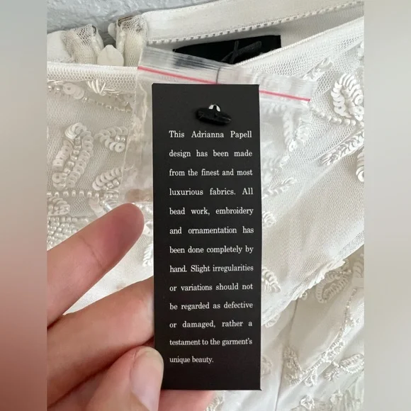 Adrianna Papell Off-Shoulder Sequin Beaded Floral Dress 3/4 Bell Sleeves NWT - Picture 6 of 16